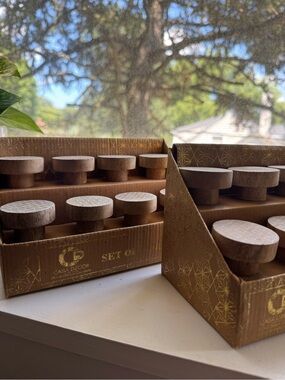 Boho Decor Wood Cabinet Knobs - Natural Brown (Set)